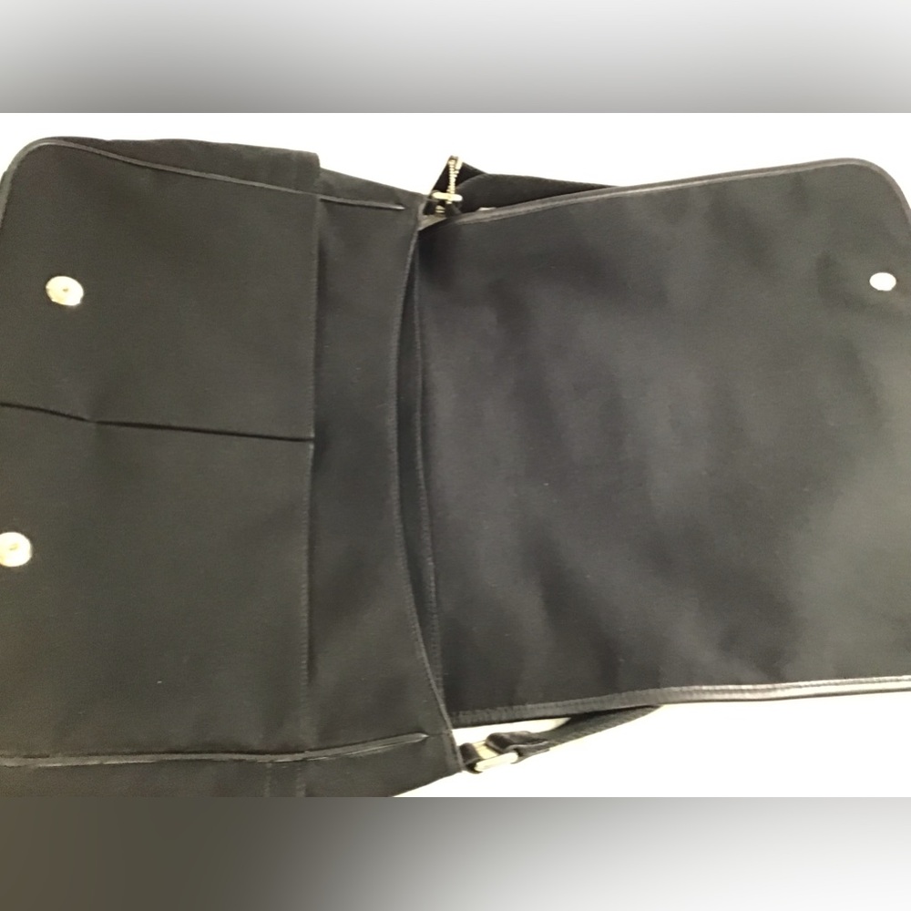 Coach Black Leather Canvas Messenger laptop Bag - Picture 9 of 16